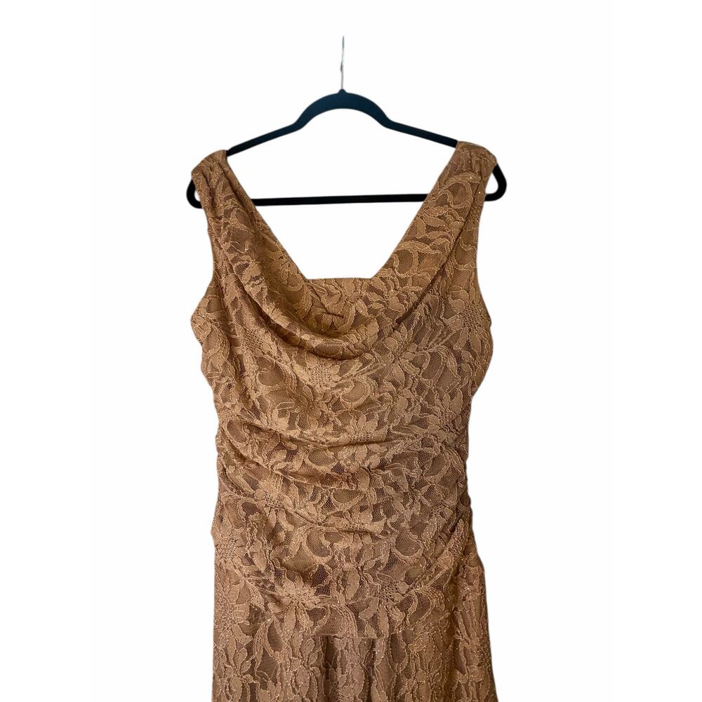 NW Taupe Nightway Lace Gown - Size 10 - Picture 5 of 16